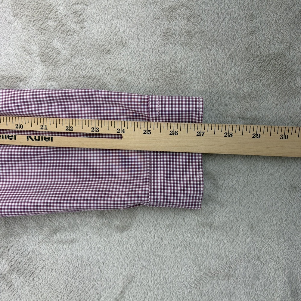 BURBERRY Brit Chest Logo Flip Cuffs Shirt in Wine Nova Check Men XL Designer - Picture 9 of 13